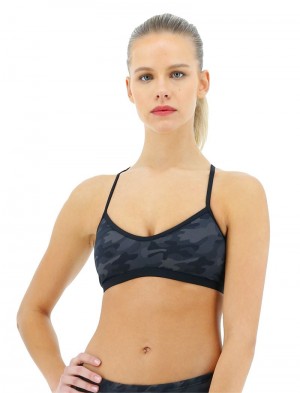 Black Camo Tyr Durafast Elite® Trinity Women's Swim Bra | US-ZFAU23504