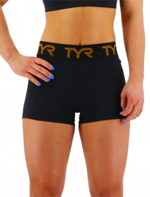 Black Tyr Base Kinetic™ 2 Mid-rise Logo Women's Shorts | US-WBCZ98653