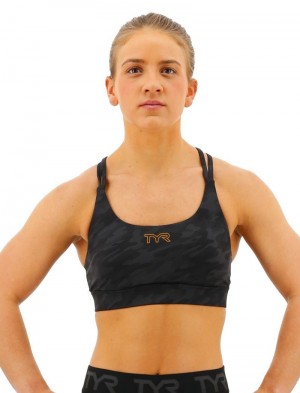 Black Tyr Base Kinetic™ Dual Strap Women's Sports Bra | US-QZAP98056