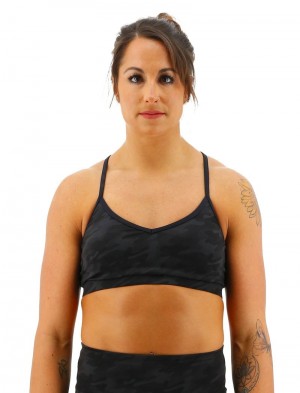 Black Tyr Base Kinetic™ V-neck Women's Sports Bra | US-ZUYJ90821