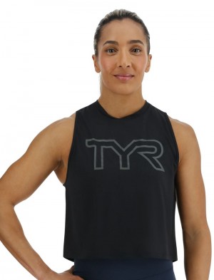 Black Tyr Climadry™ Cropped Tech Women's Tanks | US-IOLN13978