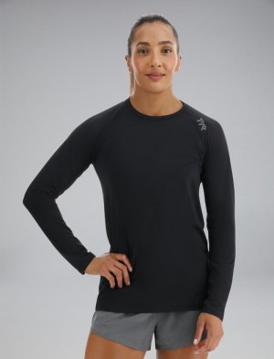 Black Tyr Climadry™ Raglan Long Sleeve Women's T-Shirt | US-WNUO21865