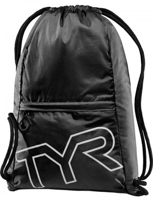 Black Tyr Drawstring Sackpack Women's Backpack | US-SBLO92735