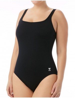 Black Tyr Durafast Elite® Scoop Neck Controlfit Women's Swimsuit | US-FMQD61945