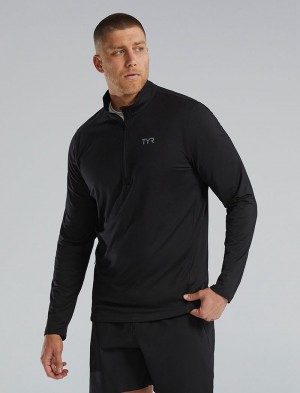 Black Tyr Sls™ Long Sleeve1⁄4 Zip Men's Shirts | US-VUXP58026