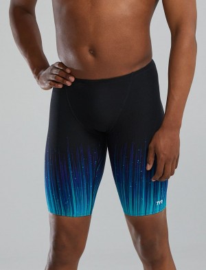 Black / Blue Tyr Durafast Elite® Jammer Speedwarp Men's Swimsuit | US-TXVW97541