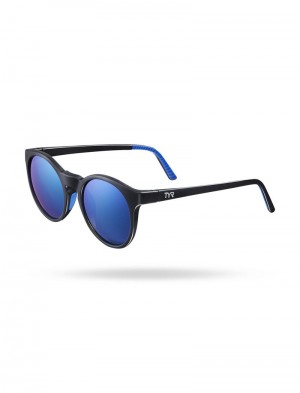 Black / Blue Tyr Sierra Hts Polarized Men's Sunglasses | US-IEAO16543