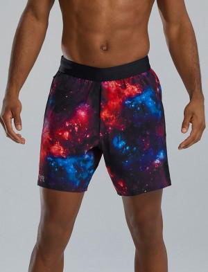 Black / Blue / Red Tyr Hydrosphere™ Unlined 7 Unbroken Men's Shorts | US-VJKD84671