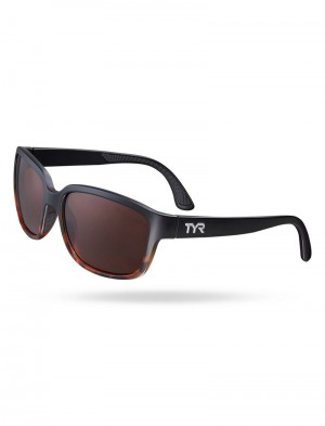 Black / Brown Tyr Mora Kai Hts Polarized Men's Sunglasses | US-NWPJ60593