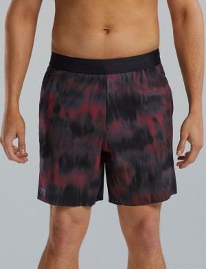 Black / Burgundy Tyr Hydrosphere™ Unlined 7 Unbroken Men's Shorts | US-EARZ02496