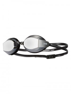 Black / Dark Grey Tyr Adults Black Ops 140 Ev Mirrored Racing Men's Goggles | US-ORBL58193