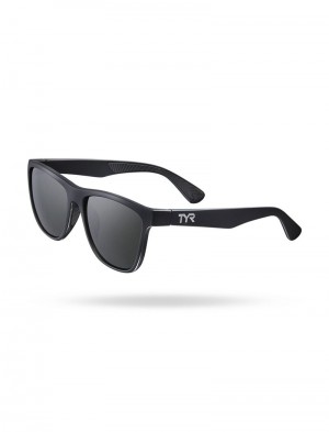 Black / Dark Grey Tyr Raya Hts Polarized Men's Sunglasses | US-XGFT51302