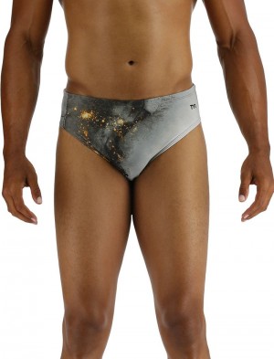 Black / Grey / Gold Tyr Durafast Elite® Pyrite Men's Swimsuit | US-TWXZ17963