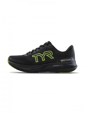 Black / Light Green Tyr Sr-1 Tempo Runner Limited Edition Men's Running Shoes | US-VNTX40371