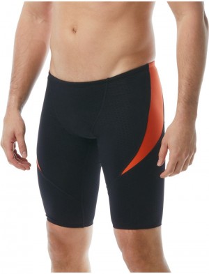 Black / Orange Tyr Durafast Elite® Curve Splice Jammer Hexa Men's Swimsuit | US-WPJI15320