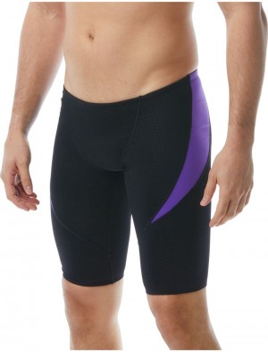 Black / Purple Tyr Durafast Elite® Curve Splice Jammer Hexa Men's Swimsuit | US-SPDC71496