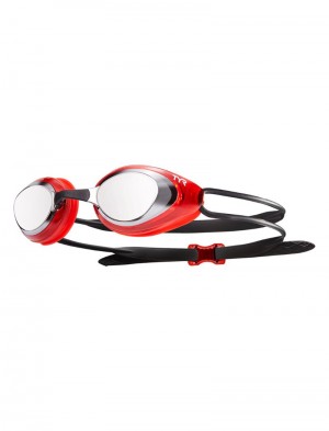 Black / Red Tyr Adult Blackhawk Mirrored Racing Women's Goggles | US-ZJGU78214