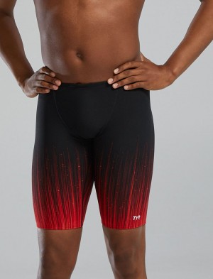 Black / Red Tyr Durafast Elite® Jammer Speedwarp Men's Swimsuit | US-KHBG08293