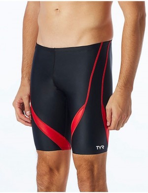 Black / Red Tyr Tyreco™ Alliance Jammer Splice Men's Swimsuit | US-HGCA91403