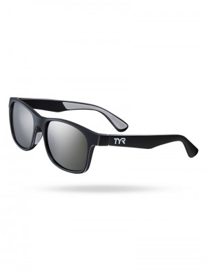 Black / Silver Tyr Springdale Hts Polarized Men's Sunglasses | US-DIHT12630