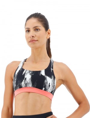 Black / White Tyr Jojo Dry Brush Women's Swim Bra | US-NGHQ62374