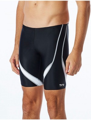 Black / White Tyr Tyreco™ Alliance Jammer Splice Men's Swimsuit | US-REHC85639