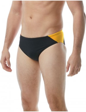 Black / Yellow Tyr Durafast Elite® Blade Splice Hexa Men's Swimsuit | US-ANXD15238