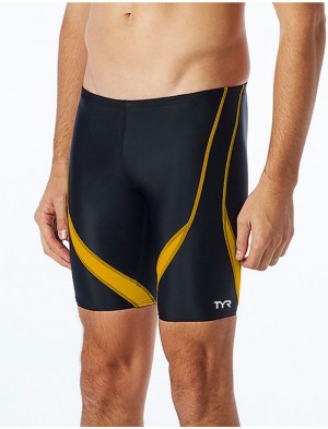 Black / Yellow Tyr Tyreco™ Alliance Jammer Splice Men's Swimsuit | US-RDQJ13246