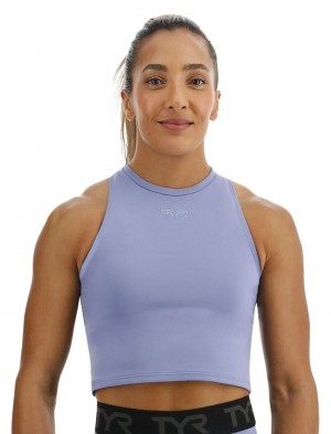 Blue Tyr Base Kinetic™ Cropped High Neck Women's Tanks | US-LYCI82607