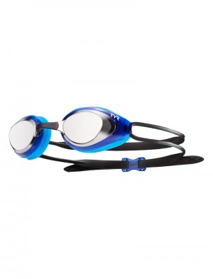 Blue / Black Tyr Adult Blackhawk Mirrored Racing Women's Goggles | US-BSKQ48269