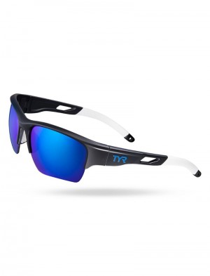 Blue / Black / White Tyr Vatcher Hts Polarized Men's Sunglasses | US-GTDR24507