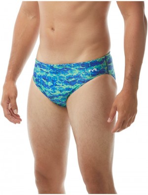 Blue / Green Tyr Durafast Elite® Agran Men's Swimsuit | US-YFRT73452