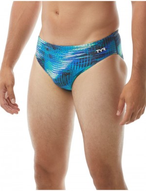 Blue / Green Tyr Durafast Elite® Surge Men's Swimsuit | US-ZGSQ10923