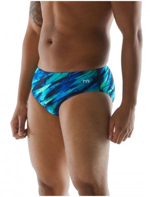 Blue / Green Tyr Durafast Elite® Vitric Men's Swimsuit | US-SNRW02945