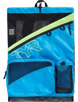 Blue / Green Tyr Elite Team 40l Mesh Men's Backpack | US-JDGL87493