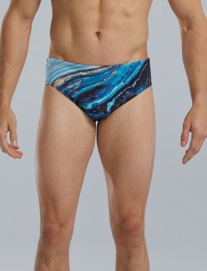 Blue / Navy Tyr Durafast Elite® Kyanite Men's Swimsuit | US-CKRL90263