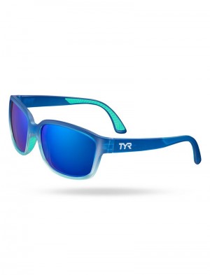 Blue / Navy Tyr Mora Kai Hts Polarized Women's Sunglasses | US-LNPC63821