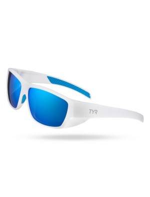 Blue / White Tyr Knox Hts Polarized Men's Sunglasses | US-SUJL93526