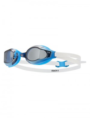 Blue / White Tyr Stealth-x Performance Men's Goggles | US-LXDM81534