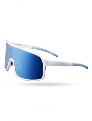 Blue / White Tyr Viejo Hts Men's Sunglasses | US-XWNM32857