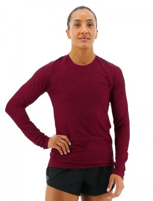 Burgundy Tyr Airtec™ Long Sleeve Women's T-Shirt | US-UKFC83527