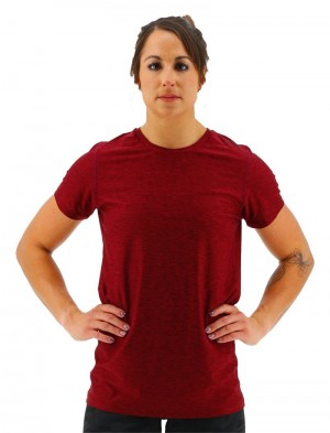 Burgundy Tyr Airtec™ Short Sleeve Women's T-Shirt | US-YVHZ63519