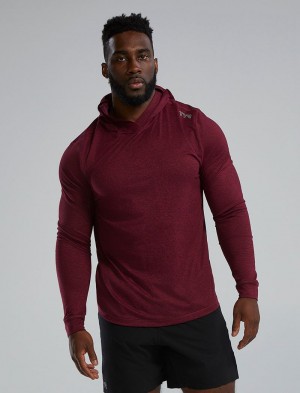 Burgundy Tyr Sls Tech Performance Men's Hoodie | US-IAHY31980