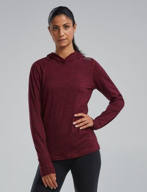 Burgundy Tyr Sls Tech Performance Women's Hoodie | US-MUSJ17803