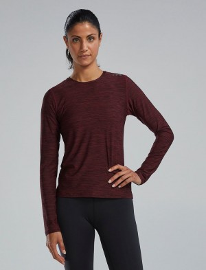 Dark Burgundy Tyr Airtec™ Long Sleeve Women's T-Shirt | US-UXOY07521