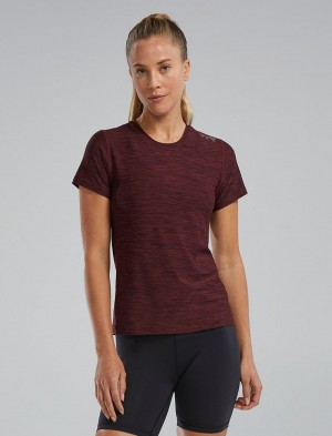 Dark Burgundy Tyr Airtec™ Short Sleeve Women's T-Shirt | US-UHFL27168