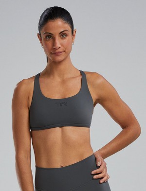 Dark Grey Tyr Joule Elite™ Multi-strap Women's Sports Bra | US-VYZU34679