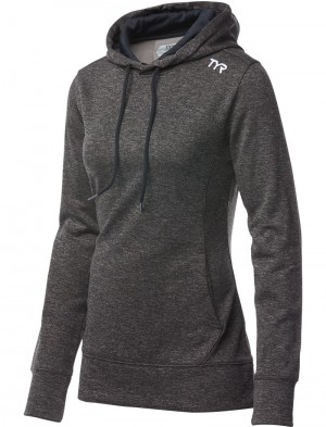 Dark Grey Tyr Performance Pullover Women's Hoodie | US-WMZG68152