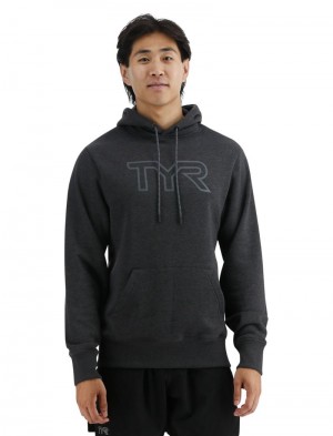 Dark Grey Tyr Ultrasoft Big Logo Tech Men's Hoodie | US-CAFM95432