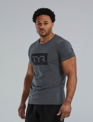 Dark Grey Tyr Ultrasoft™ Short Sleeve Graphic Distressed Men's T-Shirt | US-EONL21748